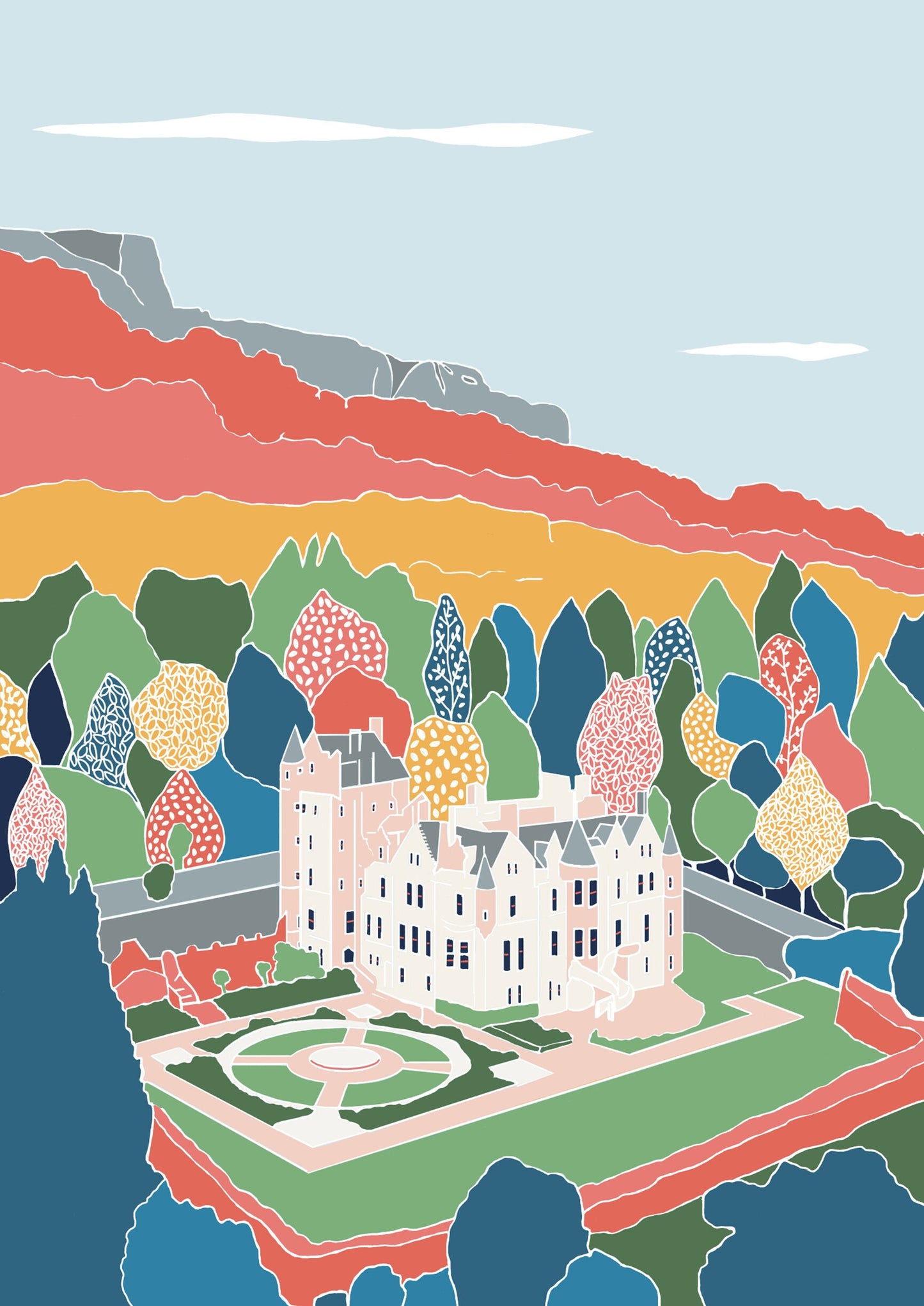 Belfast Castle and Cavehill Print
