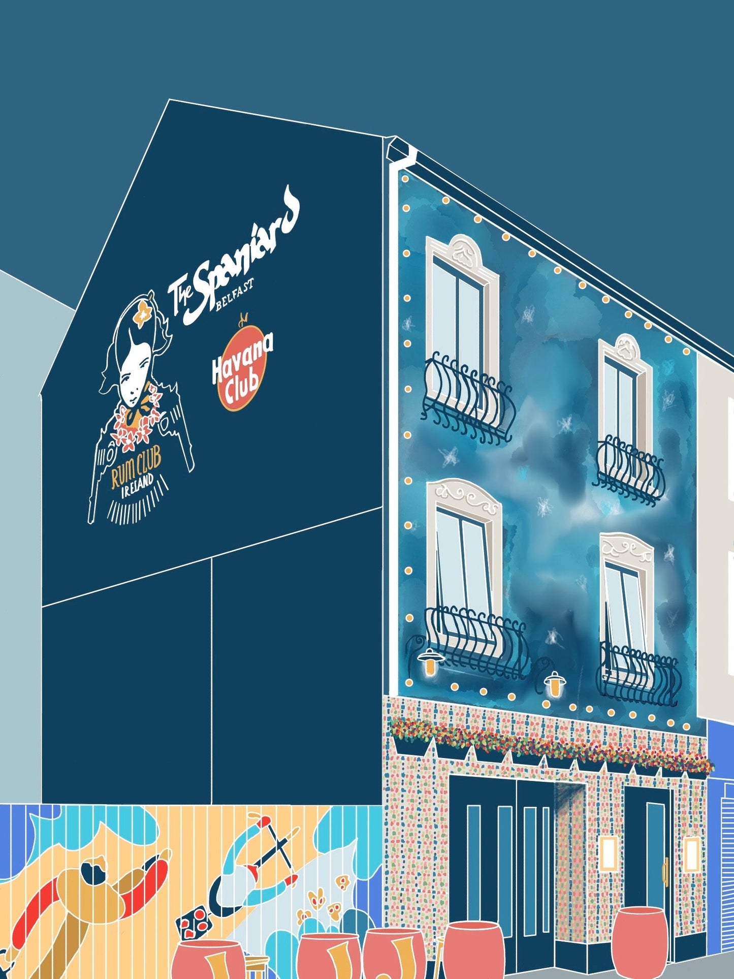 The Spaniard Pub Print: Belfast Cathedral Quarter Illustration