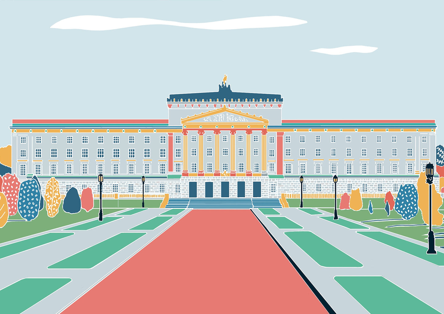 Stormont Print: Belfast, Northern Ireland Illustration