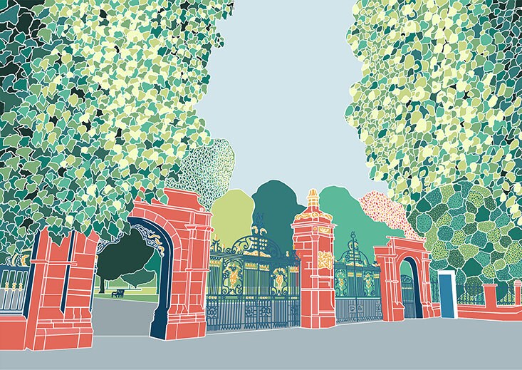Ormeau Park Print: Belfast, Northern Ireland Illustration