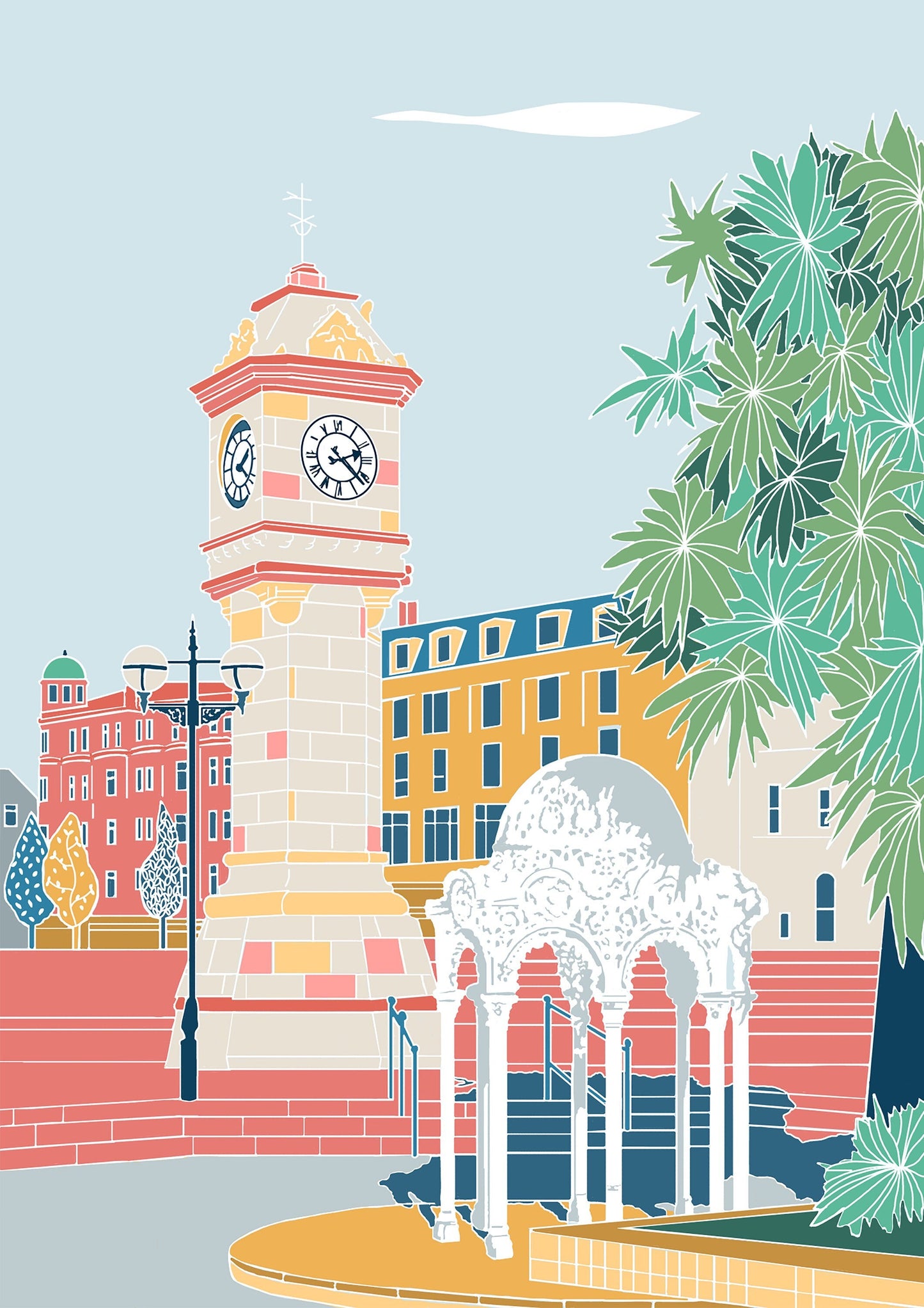 Bangor Northern Ireland Print: Coastal Town Illustration