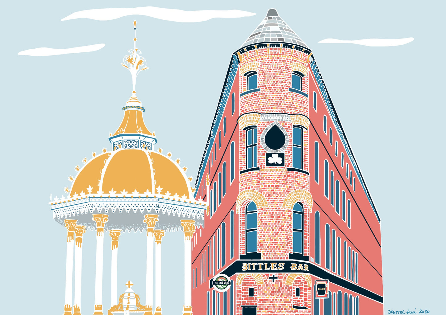 Bittles Bar and Jaffe Memorial, Belfast print