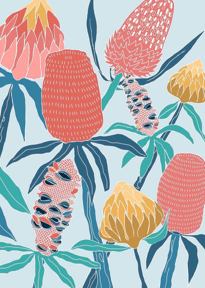 Banksia Print: Australian Floral Illustration
