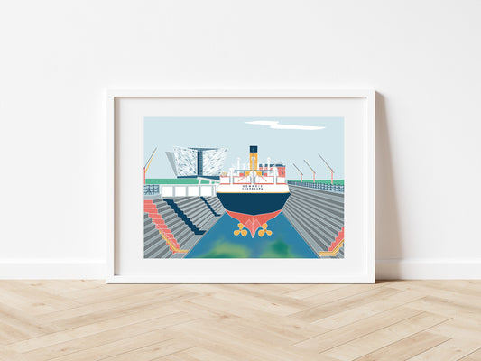 SS Nomadic Print: Belfast Titanic Quarter Illustration