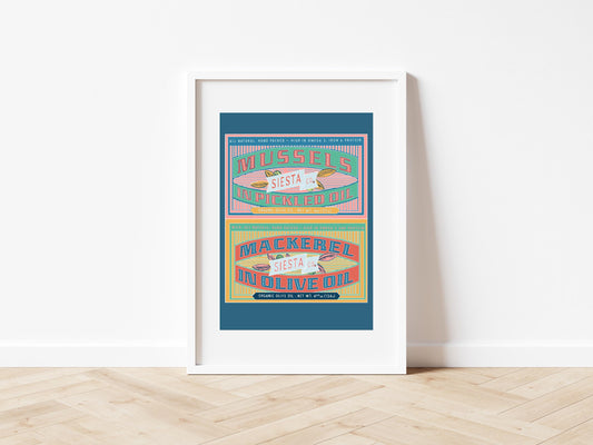 Mussels & Mackerel Art Print
