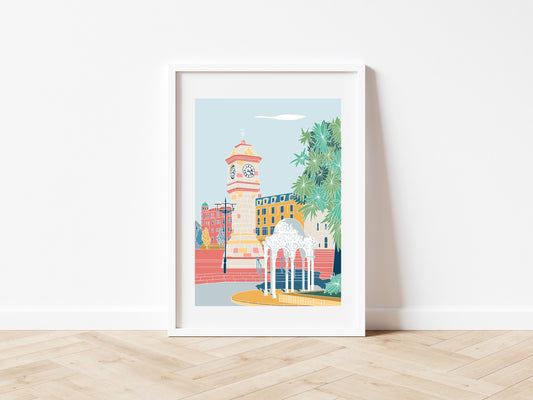 Bangor Northern Ireland Print: Coastal Town Illustration