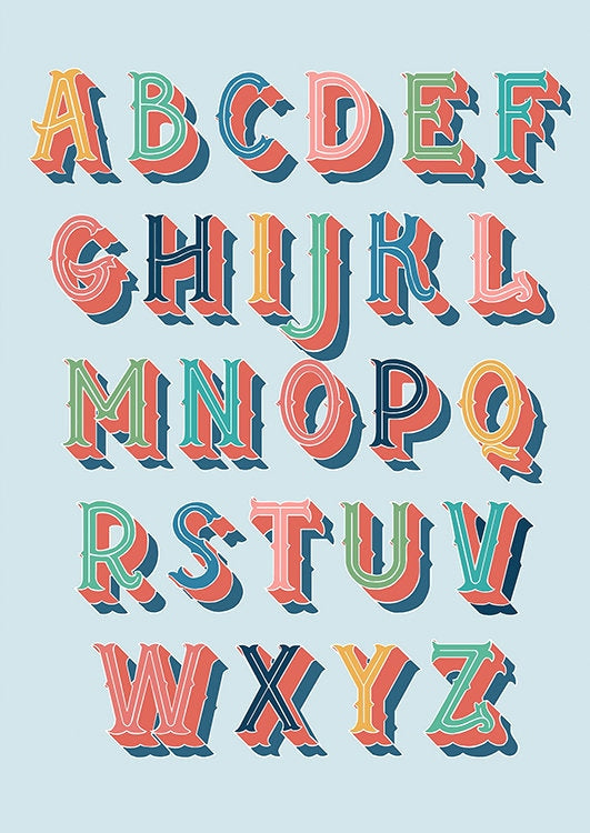 Alphabet Print:ABC Wall Art