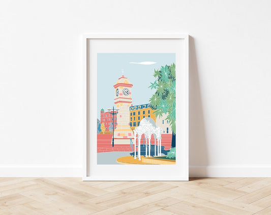 Bangor Northern Ireland Print: Coastal Town Illustration